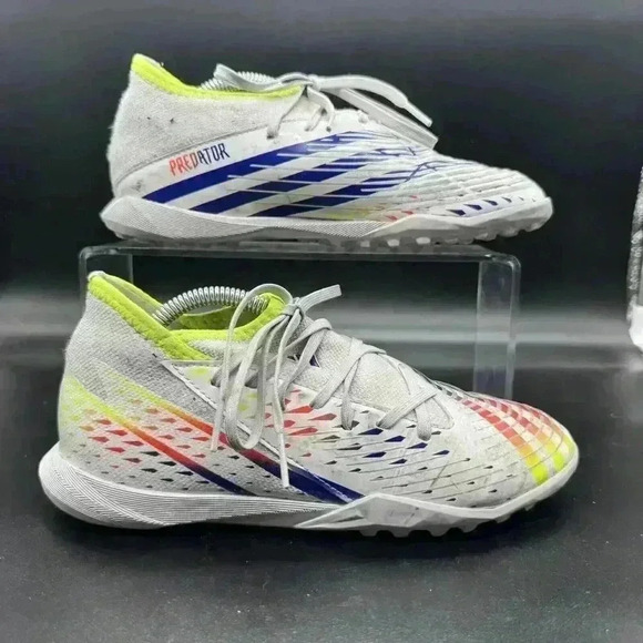 Adidas Predator Edge.3 TF Turf Soccer Shoe White Size Mens 3.5 Womens 5 GUC - Picture 1 of 7